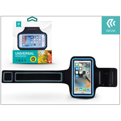 Univerzális kartok sportoláshoz, max. 5,5" méretű készülékekhez - Devia Easy Go Universal Armband - black/blue