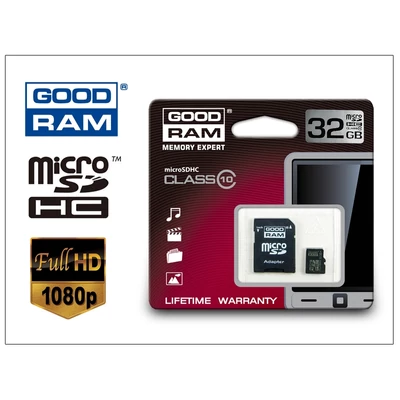 32 GB microSDHC™ Class 10 memóriakártya + SD adapter 