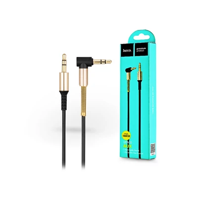 HOCO 3,5 - 3,5 mm jack audio kábel 1 m-es vezetékkel - HOCO UPA02 Aux Audio Cable - fekete/arany