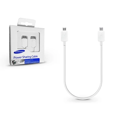 Samsung gyári micro USB - micro USB adat- és töltőkábel 30 cm-es vezetékkel, töltést megosztó funkcióval - EP-SG900UWEGWW - white