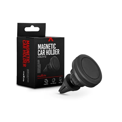 Maxlife univerzális szellőzőrácsba illeszthető mágneses PDA/GSM autós tartó - Maxlife MXCH-12 Magnetic Car Holder - fekete