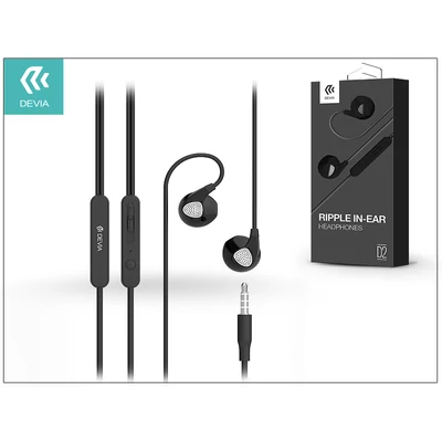 Devia univerzális sztereó felvevős fülhallgató - 3,5 mm jack - Devia Ripple D2 In-Ear Headphones - black