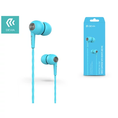 Devia univerzális sztereó felvevős fülhallgató - 3,5 mm jack - Devia Kintone In-Ear Wired Earphones - blue