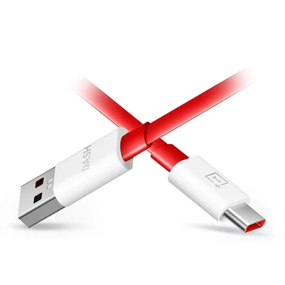 USB - USB Type-C gyári adat- és töltőkábel 100 cm-es lapos vezetékkel - OnePlus Dash and Warp Charge 30 Flat - red (ECO csomagolás)