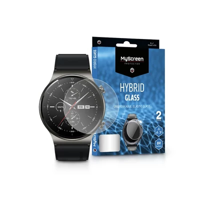 Huawei Watch GT 2 Pro rugalmas üveg képernyővédő fólia - MyScreen Protector Hybrid Glass - 2 db/csomag - transparent