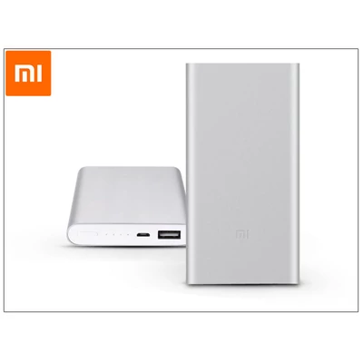 Univerzális hordozható, asztali akkumulátor töltő - Xiaomi Mi Power Bank 2S QC 2.0 - 10.000 mAh - ezüst