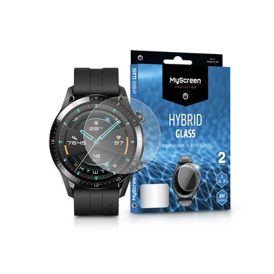 Huawei Watch GT 2 (46 mm) rugalmas üveg képernyővédő fólia - MyScreen Protector Hybrid Glass - 2 db/csomag - transparent
