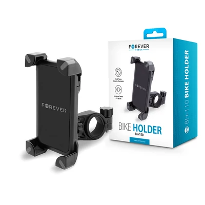Univerzális kerékpárra szerelhető telefontartó - Forever BH-110 Bike Holder - fekete