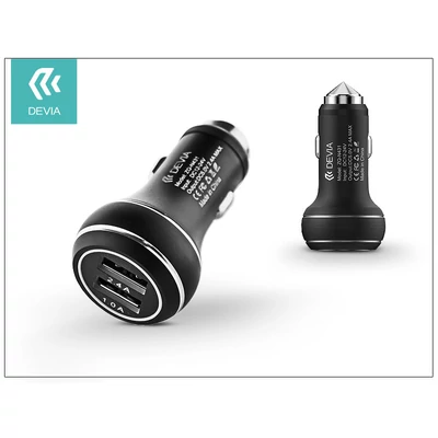 Devia Thor Dual USB szivargyújtós töltő adapter - 5V/2,4A - black