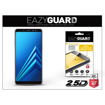 Samsung A730F Galaxy A8 Plus (2018) gyémántüveg képernyővédő fólia - Diamond Glass 2.5D Fullcover - fekete