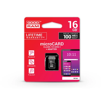 16 GB microSDHC™ UHS-I U1 Class 10 memóriakártya 100/10 + SD adapter