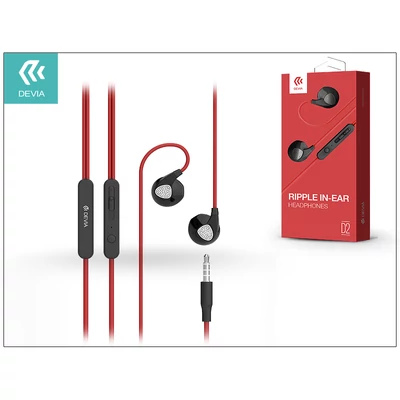 Devia univerzális sztereó felvevős fülhallgató - 3,5 mm jack - Devia Ripple D2 In-Ear Headphones - red