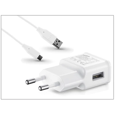 Samsung gyári USB hálózati töltő adapter + USB Type-C adatkábel - 5V/2A - ETA-U90EWEG + Type-C 2.0 white (ECO csomaglás)