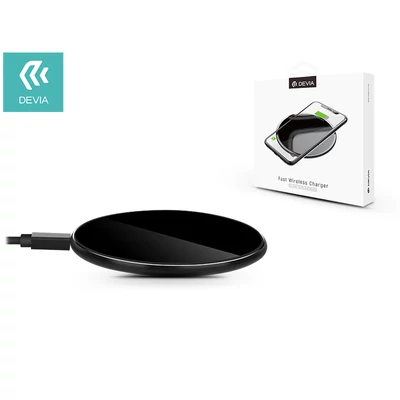 Devia Qi univerzális vezeték nélküli töltő állomás - 5V/1A - Devia Aurora V2 Wireless Charger - black - Qi szabványos