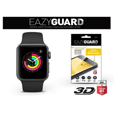 Apple Watch Series 3 (42 mm) gyémántüveg képernyővédő fólia - Diamond Glass 3D Fullcover - fekete