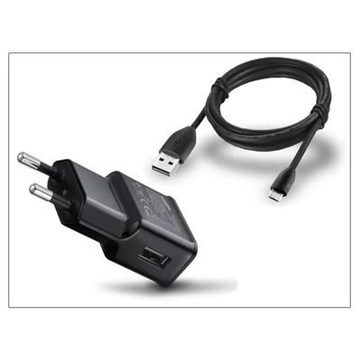 Samsung gyári USB hálózati töltő adapter + micro USB adatkábel - 5V/2A - ETA-U90EBEG black (csomagolás nélküli)