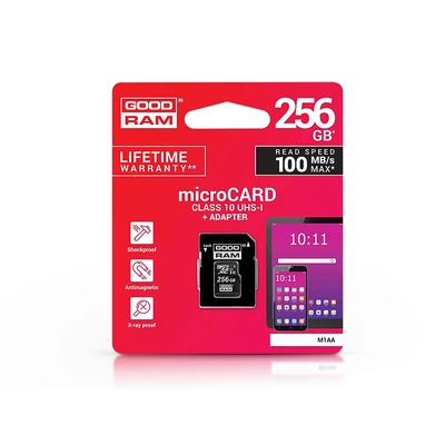 256 GB microSDXC™ UHS-I U1 Class 10 memóriakártya 100/10 + SD adapter