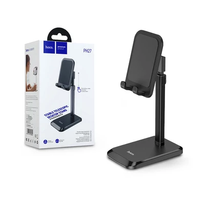 HOCO univerzális asztali telefon/tablet tartó 4,7-10" méretű készülékhez - HOCO PH27 Stable Telescopic Desktop Stand - fekete