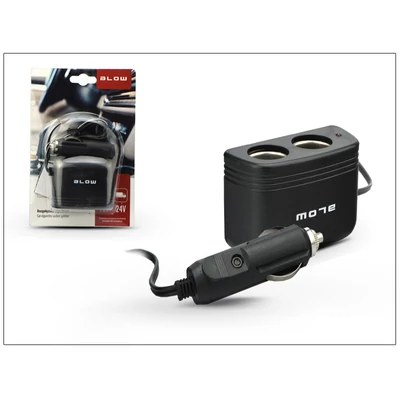 Szivargyújtó töltő elosztó 2in1 - 12-24V / 10A