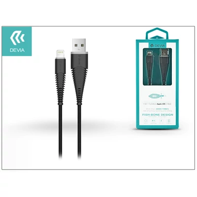 Apple iPhone Lightning USB töltő- és adatkábel 1,5 m-es vezetékkel - Devia Fish1 Flexible Lightning USB 2.4 - black