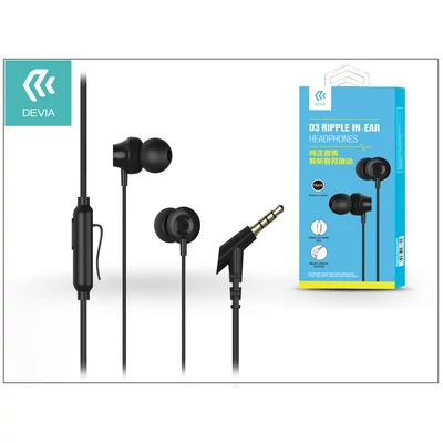 Devia univerzális sztereó felvevős fülhallgató - 3,5 mm jack - Devia Ripple D3 In-Ear Headphones - black
