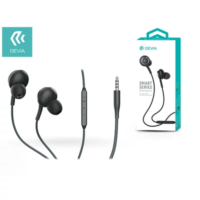 Devia univerzális sztereó felvevős fülhallgató - 3,5 mm jack - Devia Smart Series Wired Earphone EM20 - black