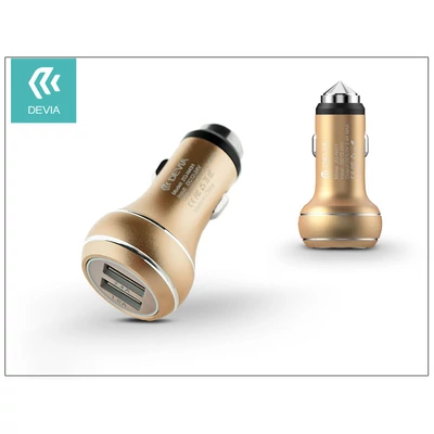 Devia Thor Dual USB szivargyújtós töltő adapter - 5V/2,4A - gold
