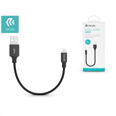 Apple iPhone Lightning USB töltő- és adatkábel 25 cm-es vezetékkel - Devia Pheez Lightning USB 2.1A - black