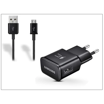 Samsung gyári USB hálózati töltő adapter + micro USB adatkábel - 5V/2A - EP-TA20EBE + ECC1DU4BBE black (ECO csomaglás)