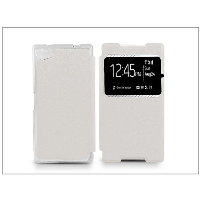 Sony Xperia Z5 Compact (E5803) S-View Flexi oldalra nyíló flipes tok - fehér