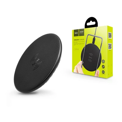 HOCO Qi univerzális vezeték nélküli töltő állomás - 5V/2A - HOCO CW14 Wireless Charger - fekete - Qi szabványos