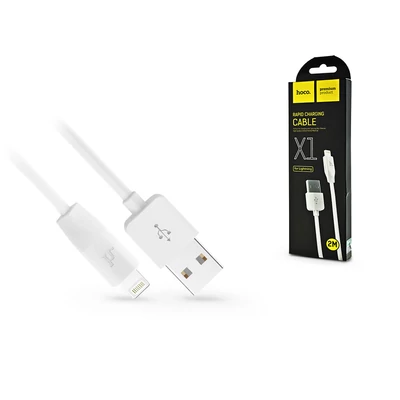 Apple iPhone Lightning USB töltő- és adatkábel 2 m-es vezetékkel - HOCO X1 Lightning Cable - 2.1A - fehér