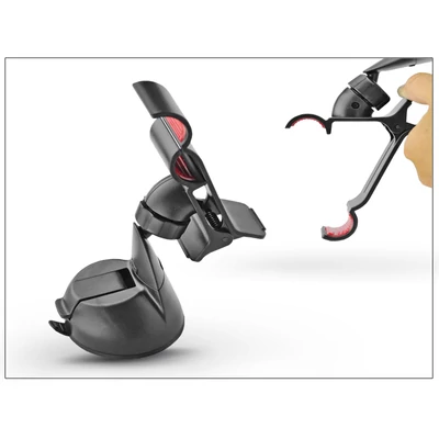 Univerzális PDA/GSM autós tartó - csipeszes - 2275-AW - fekete/piros