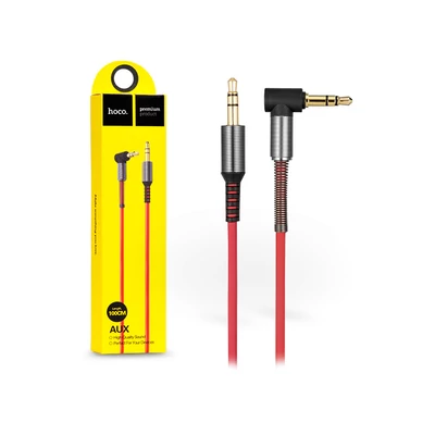 HOCO 3,5 - 3,5 mm jack audio kábel 1 m-es vezetékkel - HOCO UPA02 Aux Audio Cable - fekete/piros
