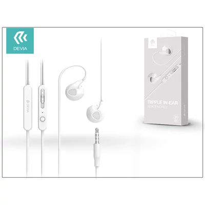 Devia univerzális sztereó felvevős fülhallgató - 3,5 mm jack - Devia Ripple D2 In-Ear Headphones - white