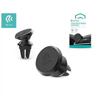 Univerzális szellőzőrácsba illeszthető mágneses autós tartó - Devia Titan Series Magnet Car Mount - black