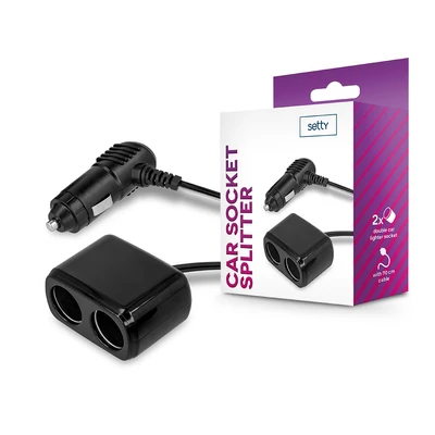 Setty szivargyújtó töltő elosztó - Setty RGS-02 Car Socket Splitter - fekete