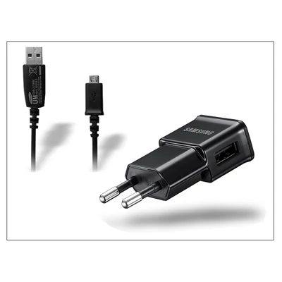 Samsung gyári USB hálózati töltő adapter + micro USB adatkábel - 5V/1A - ETA0U81EBE black (csomagolás nélküli/enyhén karcos)