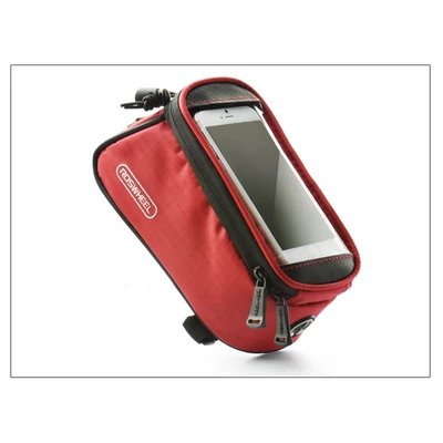 Univerzális kerékpárra szerelhető telefontartó táska max.5,5" méretű készülékekhez - Roswheel - piros