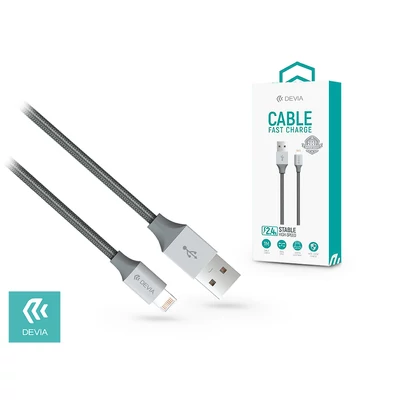 Apple iPhone 5/5S/5C/SE/iPad 4/iPad Mini USB töltő- és adatkábel 1 m-es vezetékkel - Devia Gracious Lightning Cable - 5V/2.4A - silver