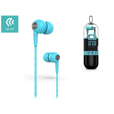 Devia univerzális sztereó felvevős fülhallgató - 3,5 mm jack - Devia Kintone V2 In-Ear Wired Earphones - blue