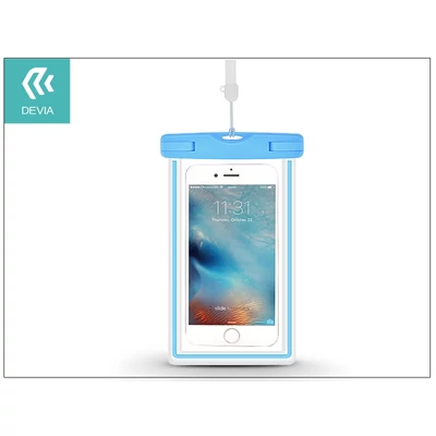 Univerzális vízálló védőtok max. 5,5" méretű készülékekhez - Devia Ranger Fluorescence Waterproof Bag - blue