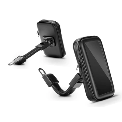 Univerzális kerékpárra/motorkerékpárra szerelhető, por- és cseppálló telefontartó - Fly B03-MA-1 - fekete