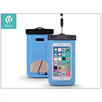Univerzális vízálló védőtok max. 5,5" méretű készülékekhez - Devia Neon Waterproof Bag - blue