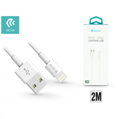 Apple iPhone Lightning USB töltő- és adatkábel 2 m-es vezetékkel - Devia Smart Cable Lightning - white
