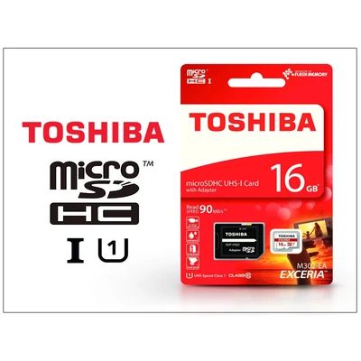 16 GB microSDHC™ UHS-I U1 Class 10 memóriakártya 90/30 + SD adapter- Exceria M302/EA