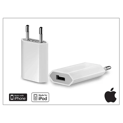 Apple iPhone 3G/3GS/4/4S/5/5S/5C/SE eredeti USB hálózati töltő - MD813ZM/A - 5V/1A - 5W