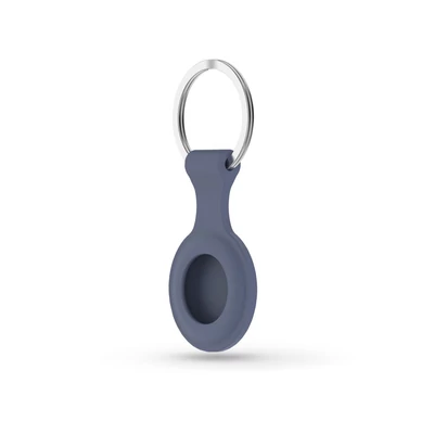 Szilikon védőtok és rögzítő kulcstartó Apple AirTag nyomkövetőhöz - kék (ECO csomagolás)