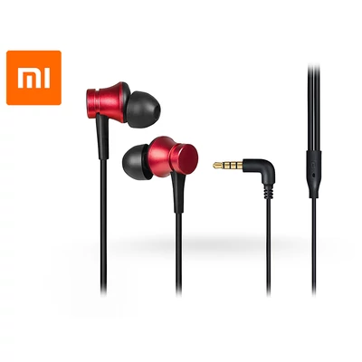 Xiaomi Mi Basic gyári sztereó headset - 3,5 mm jack - ZBW4442GL - piros