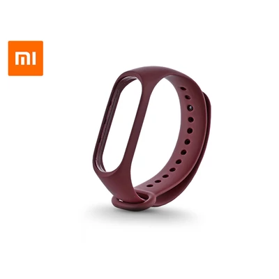 Xiaomi Mi Band 3/Mi Band 4 aktivitásmérőhöz eredeti gyári szilikon csuklópánt - XMWD02HM - bordó